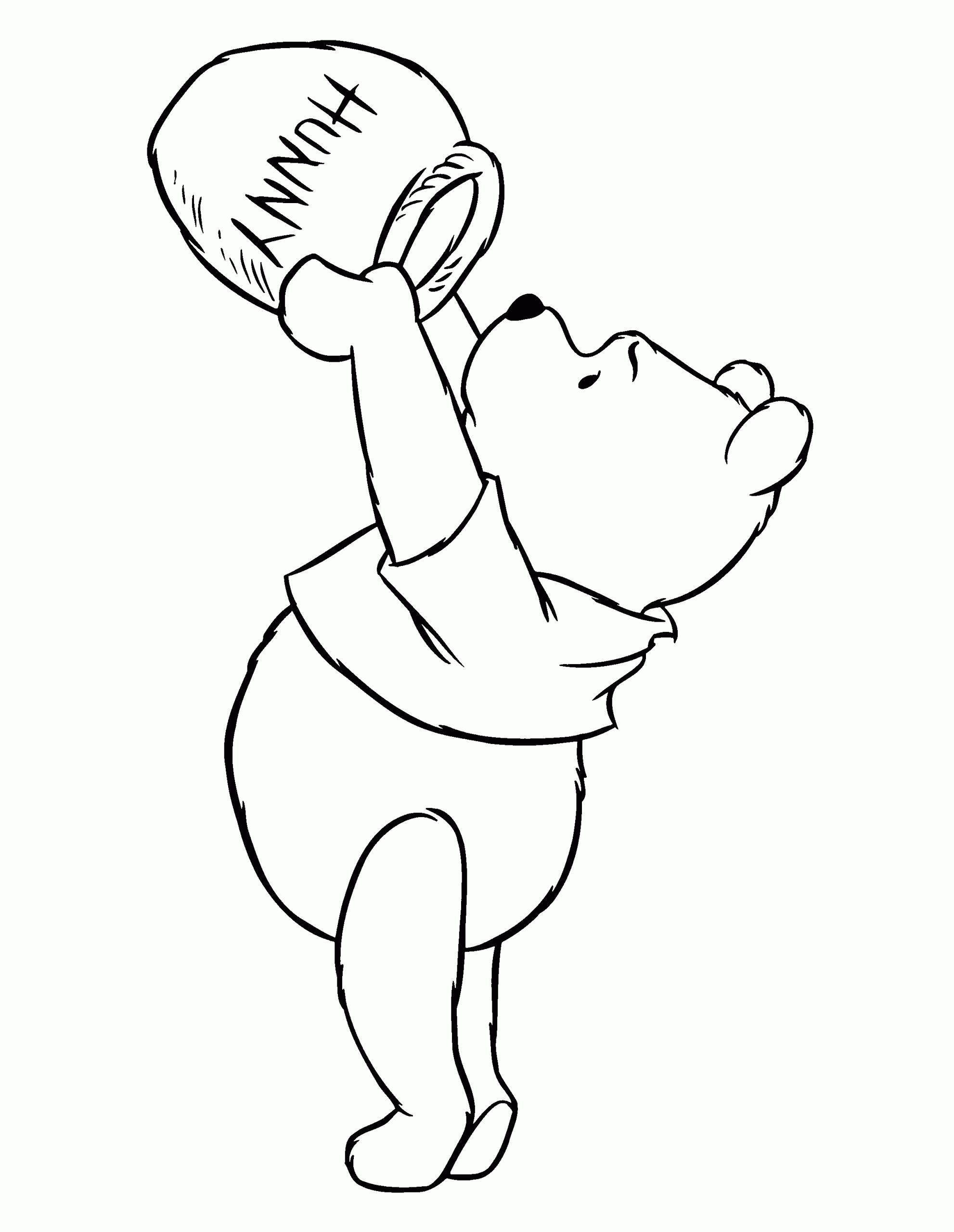 Thirsty Baby Winnie The Pooh Coloring Page