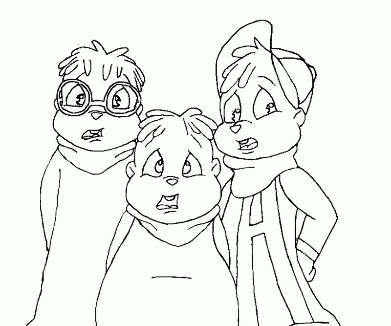 Family Alvin And The Chipmunks Coloring Page