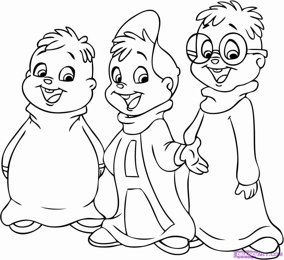 Funny Alvin And The Chipmunks Coloring Page
