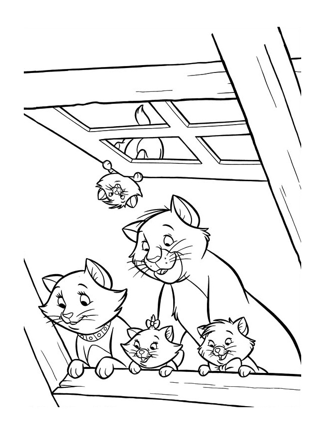 Funny Disney Aristocats Coloring Pages