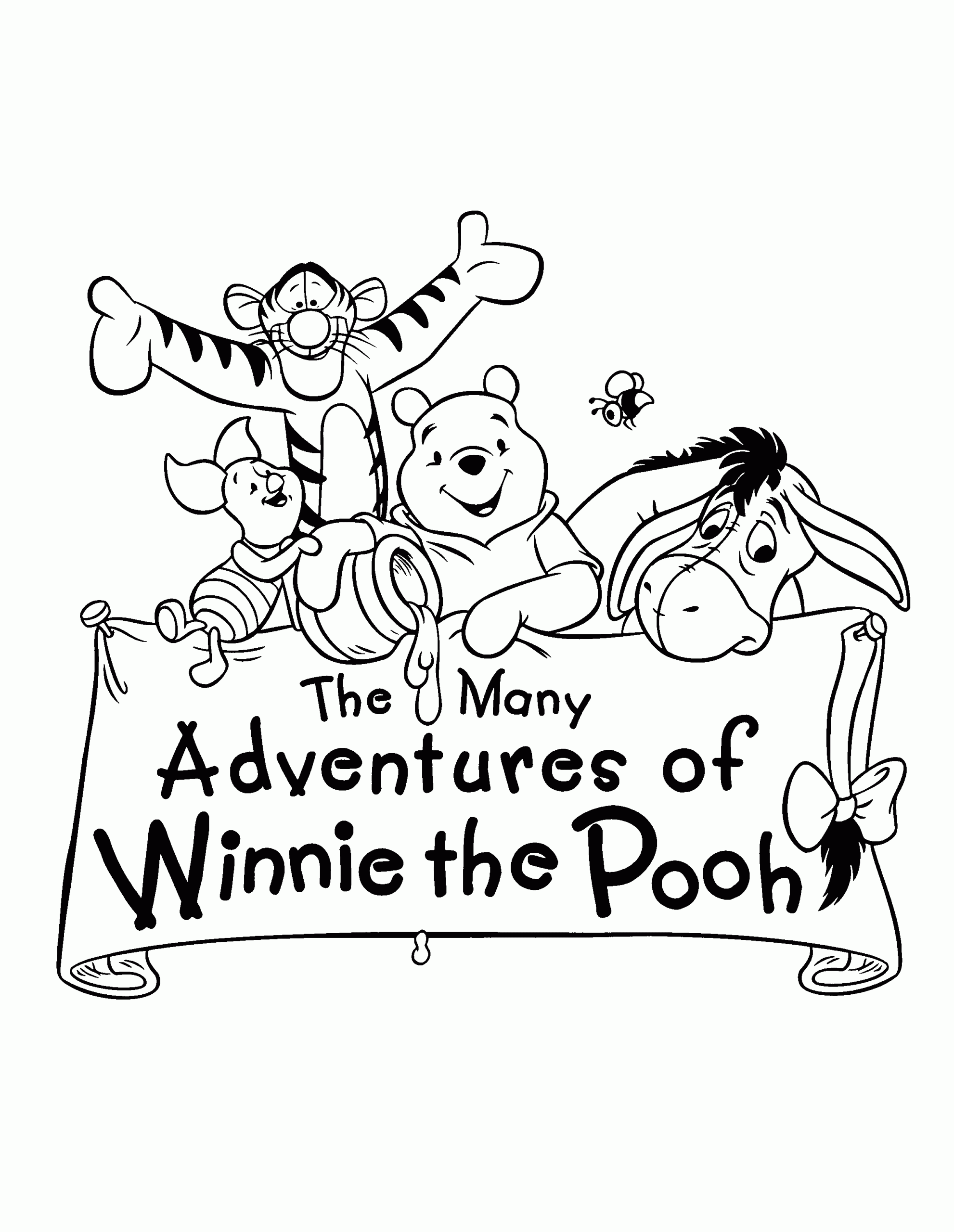 Happy Baby Winnie The Pooh Coloring Page