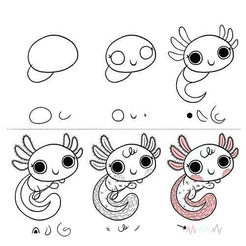 How To Draw Axolotl