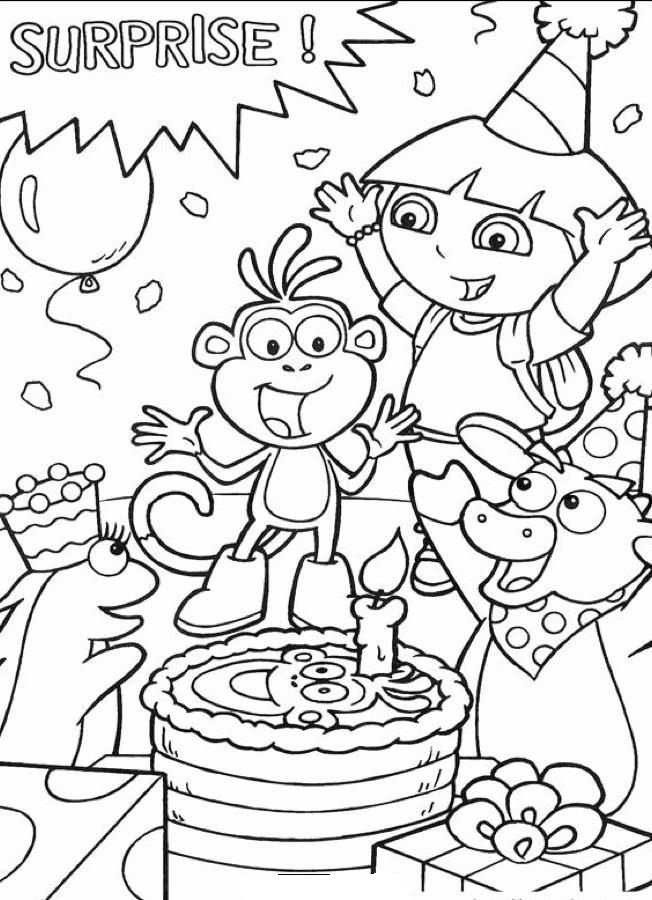 Free Printable Cute Birthday Cake Coloring Page