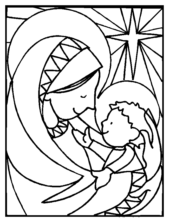 Baby Jesus On The Sun Coloring Page