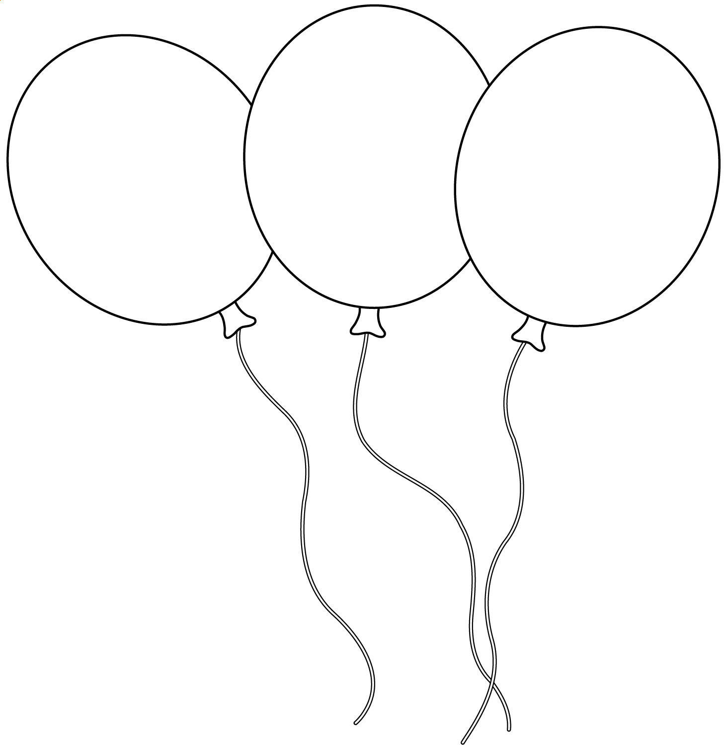 Nice Three Balloons Coloring Page