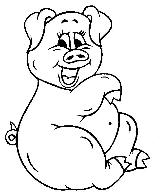 Baby Pig Coloring Pages Cartoon
