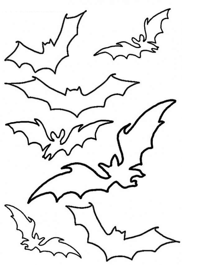 Printable Many Bat Coloring Page