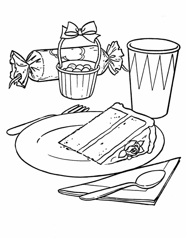 Eat Birthday Cake Coloring Page