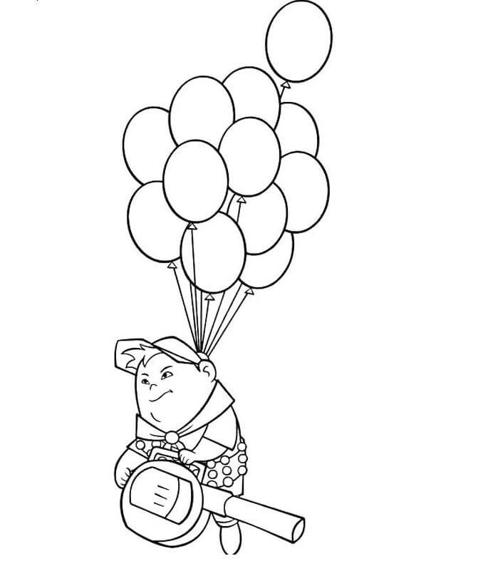 Russell On The Balloons Coloring Page Coloring Page