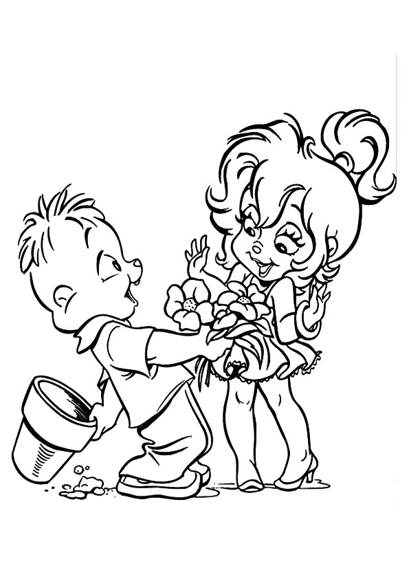 Alvin And The Chipmunk Brittany Coloring Page