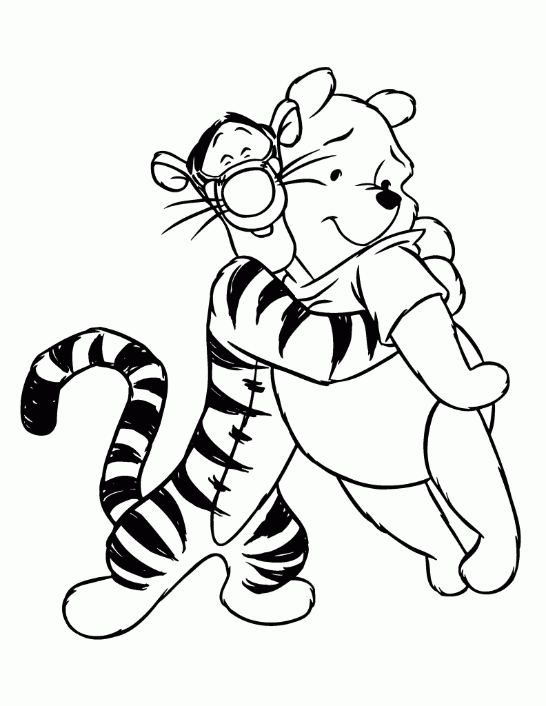 Baby Winnie The Pooh And Tigger Coloring Page