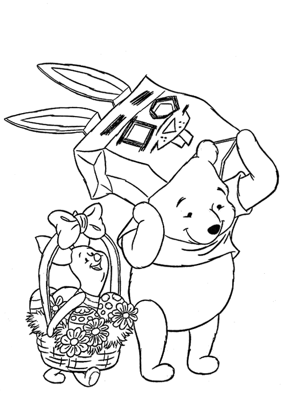 Baby Winnie The Pooh Easter Coloring Page Coloring Page