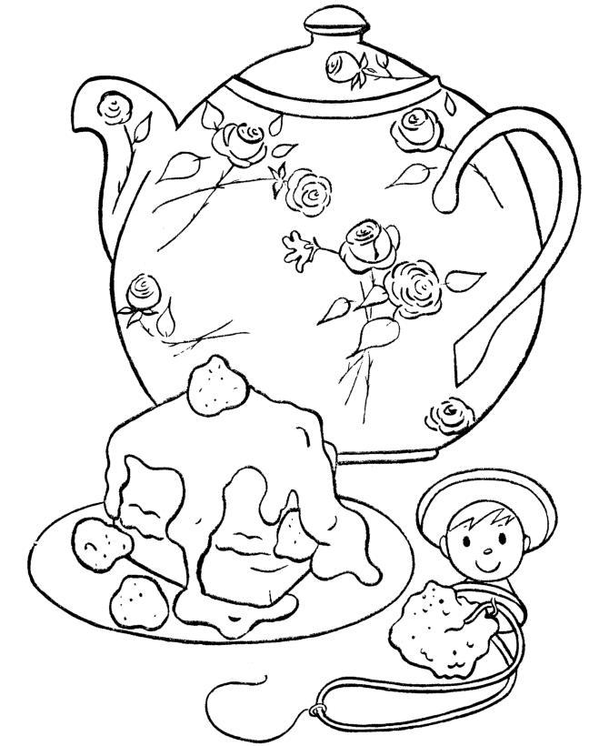 Eating Birthday Cake Coloring Page
