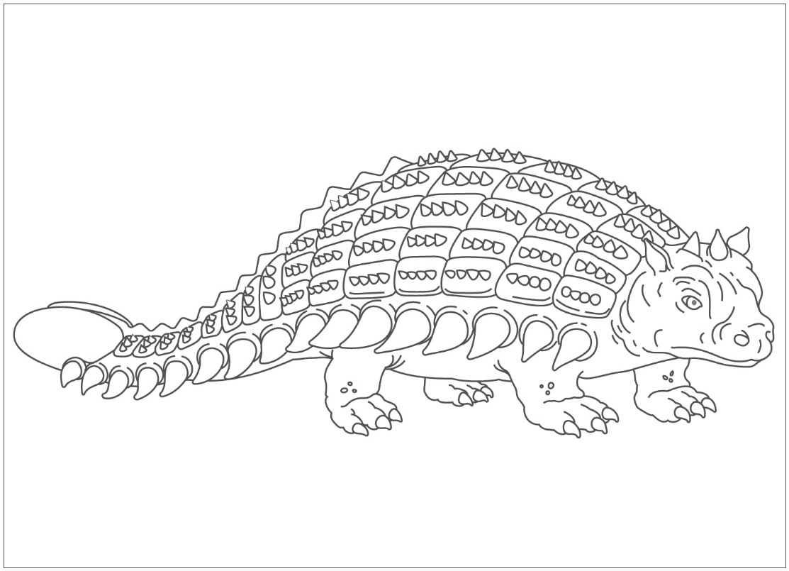 Ankylosaurus Armored Dinosaur Coloring Page