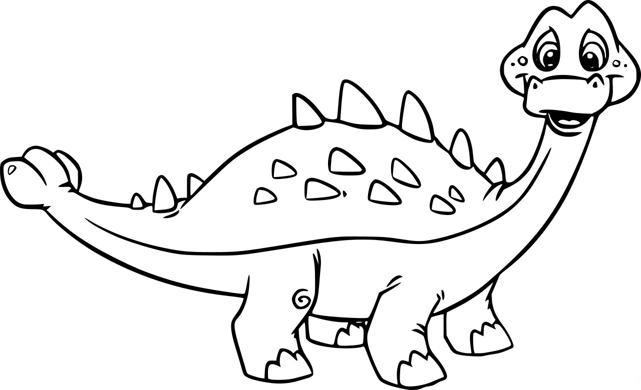 Ankylosaurus Dinosaurus Cartoon Coloring Page