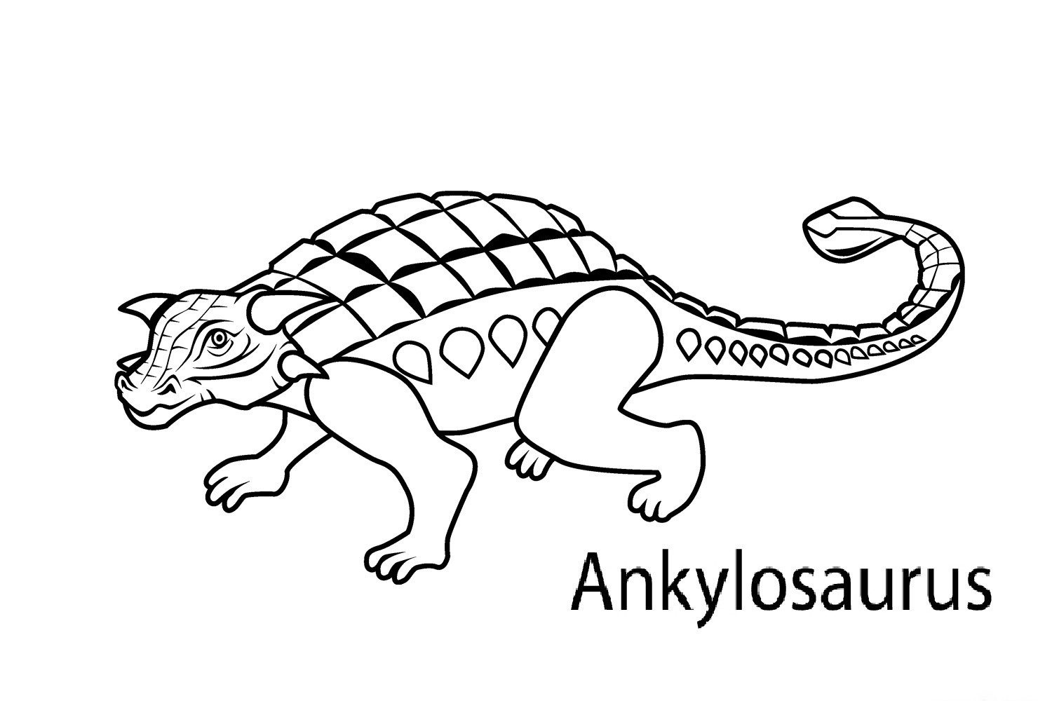 Ankylosaurus Genus Of Armored Dinosaur Coloring Page