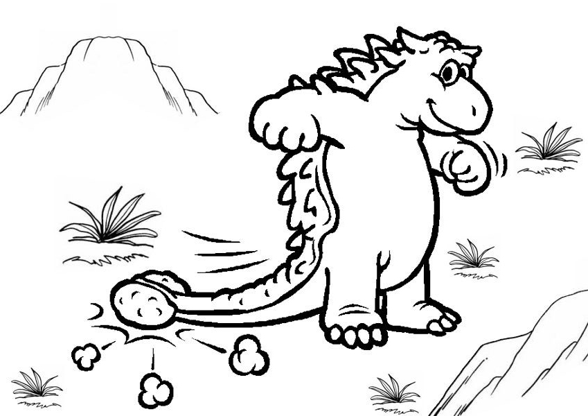 Dinosaur Ankylosaurus Lovely Free Line For Kids Coloring Page