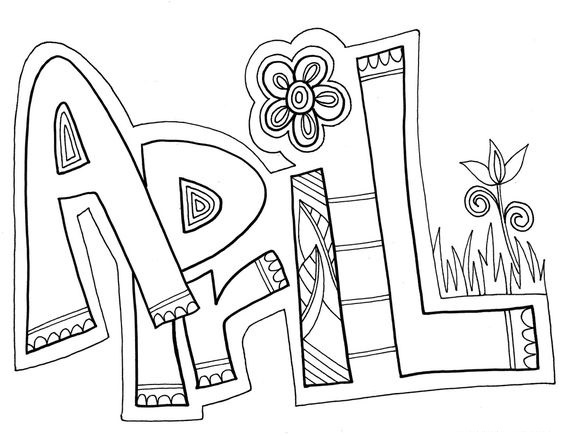 New April  Month Coloring Page