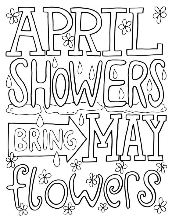 April In Flower Coloring Page