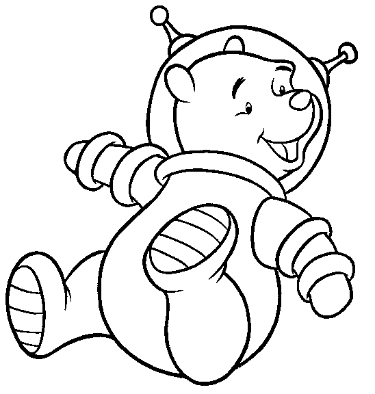Baby Winnie The Pooh Astronaut Coloring Page