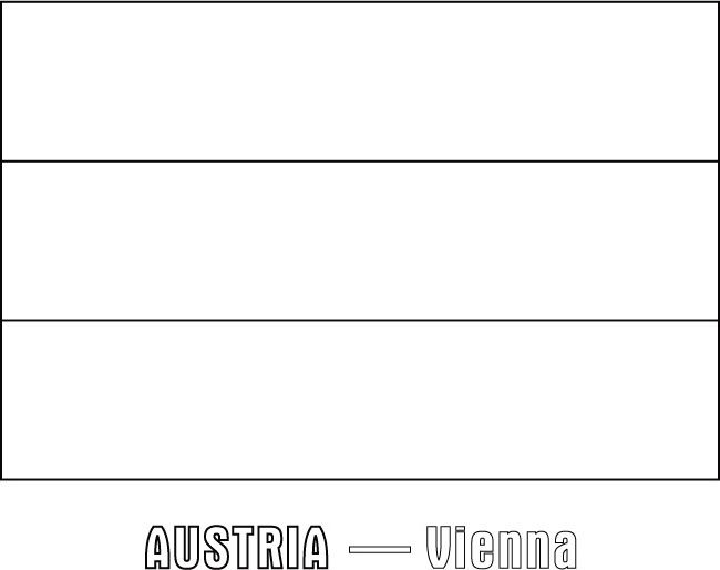 Austria Flag Coloring Page