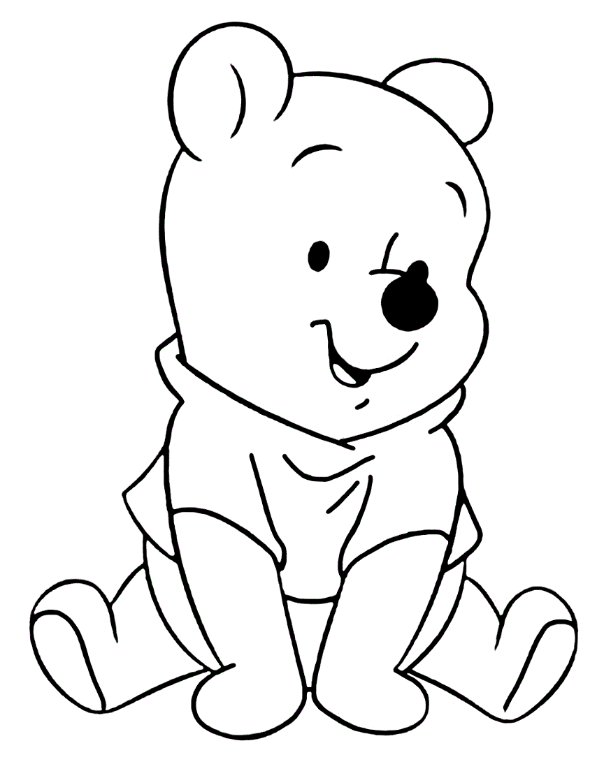Baby Winnie The Pooh Smile Coloring Page