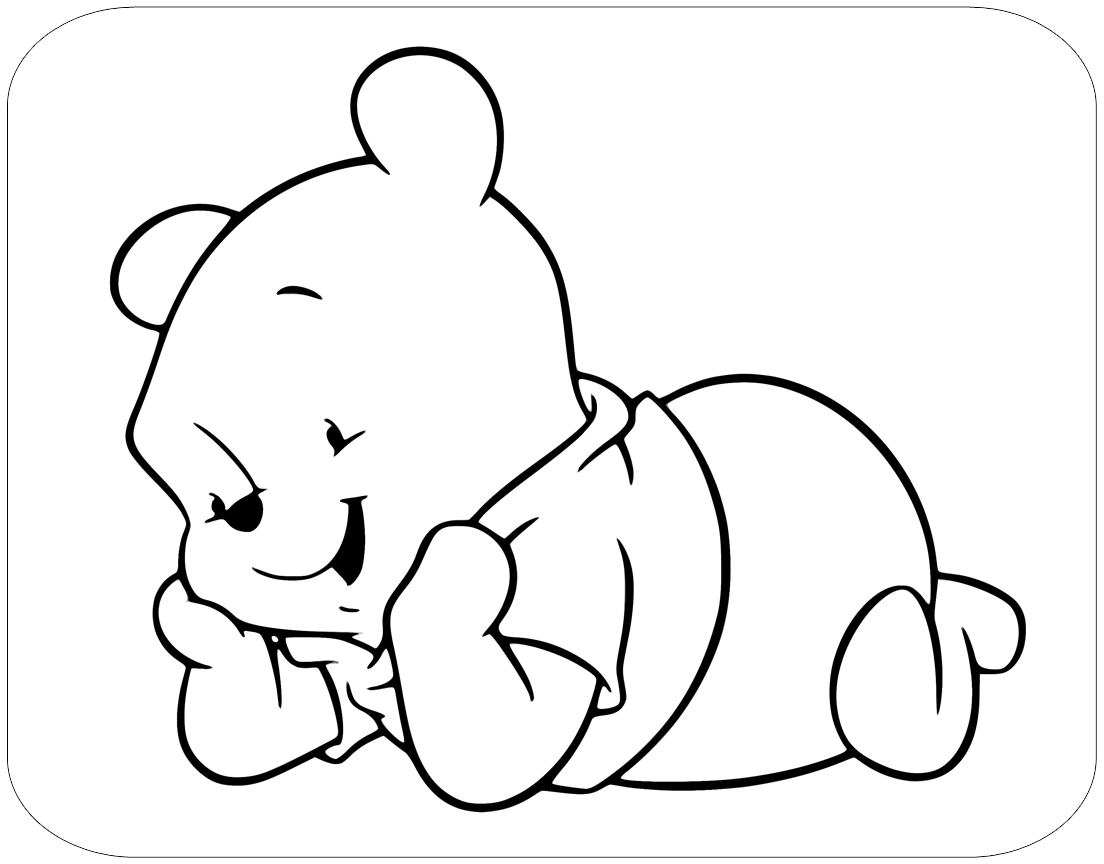 Baby Winnie The Pooh Thinking Coloring Page