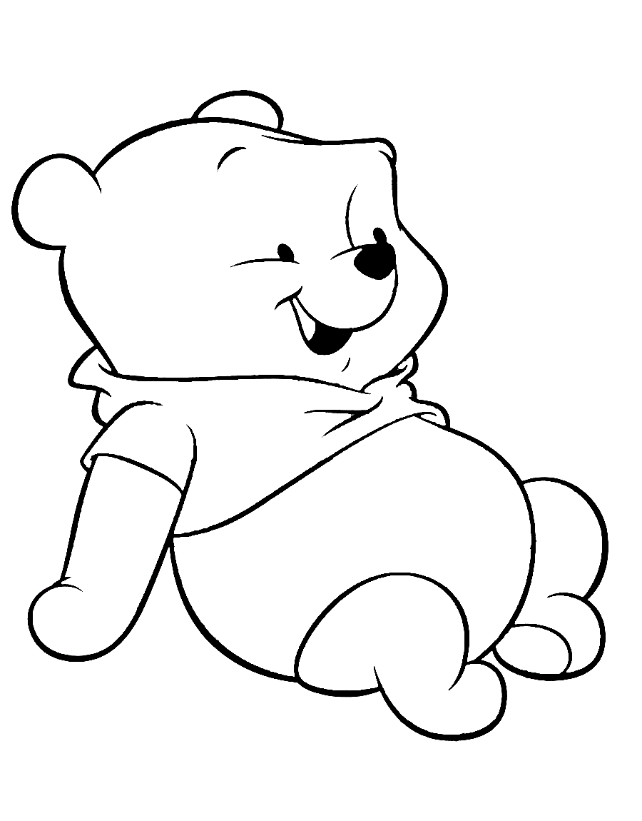 Baby Winnie The Pooh Is Resting Coloring Page
