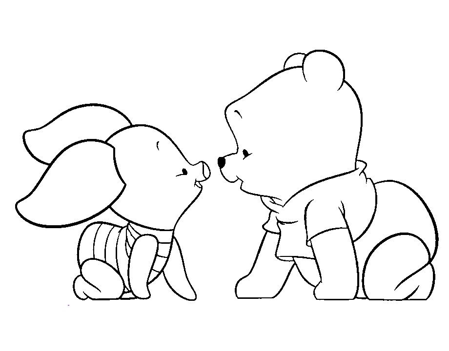 New Baby Winnie The Pooh Coloring Coloring Page
