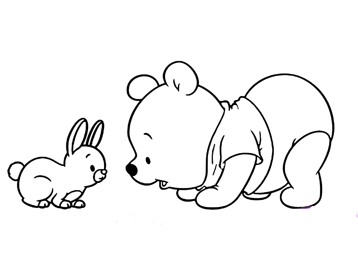 Baby Winnie The Pooh For Kids And Adults Coloring Page