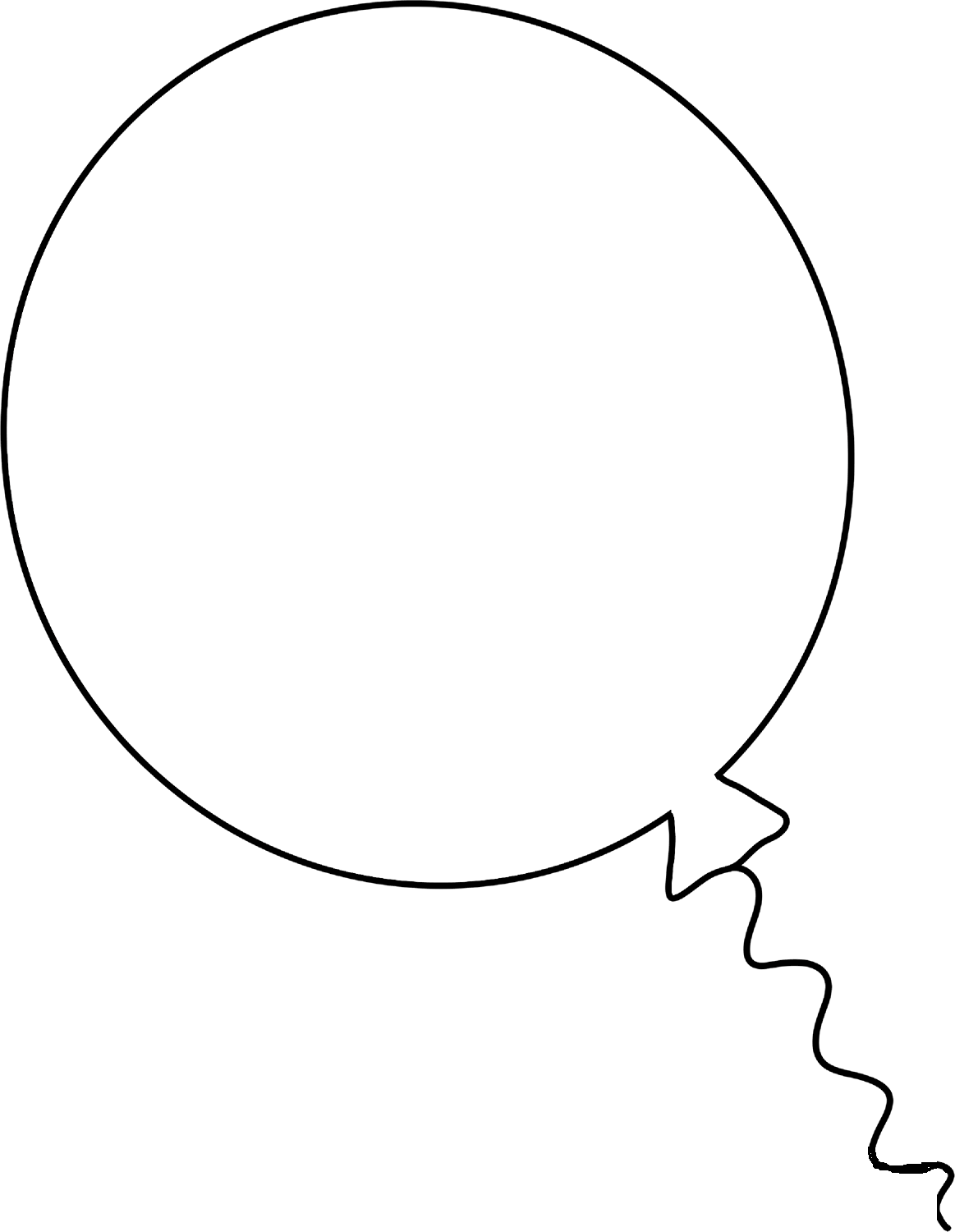 Balloon Outline Coloring Page