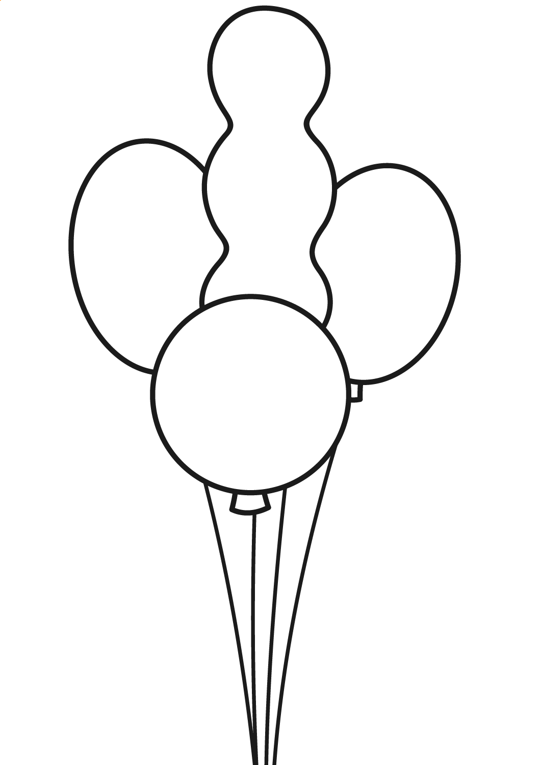 Four Balloons Coloring Page