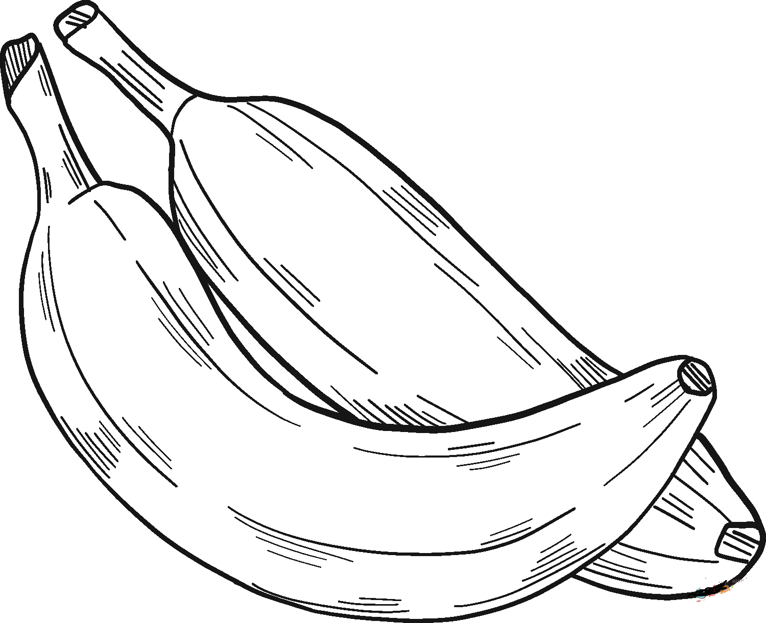 Two bananas Coloring Page
