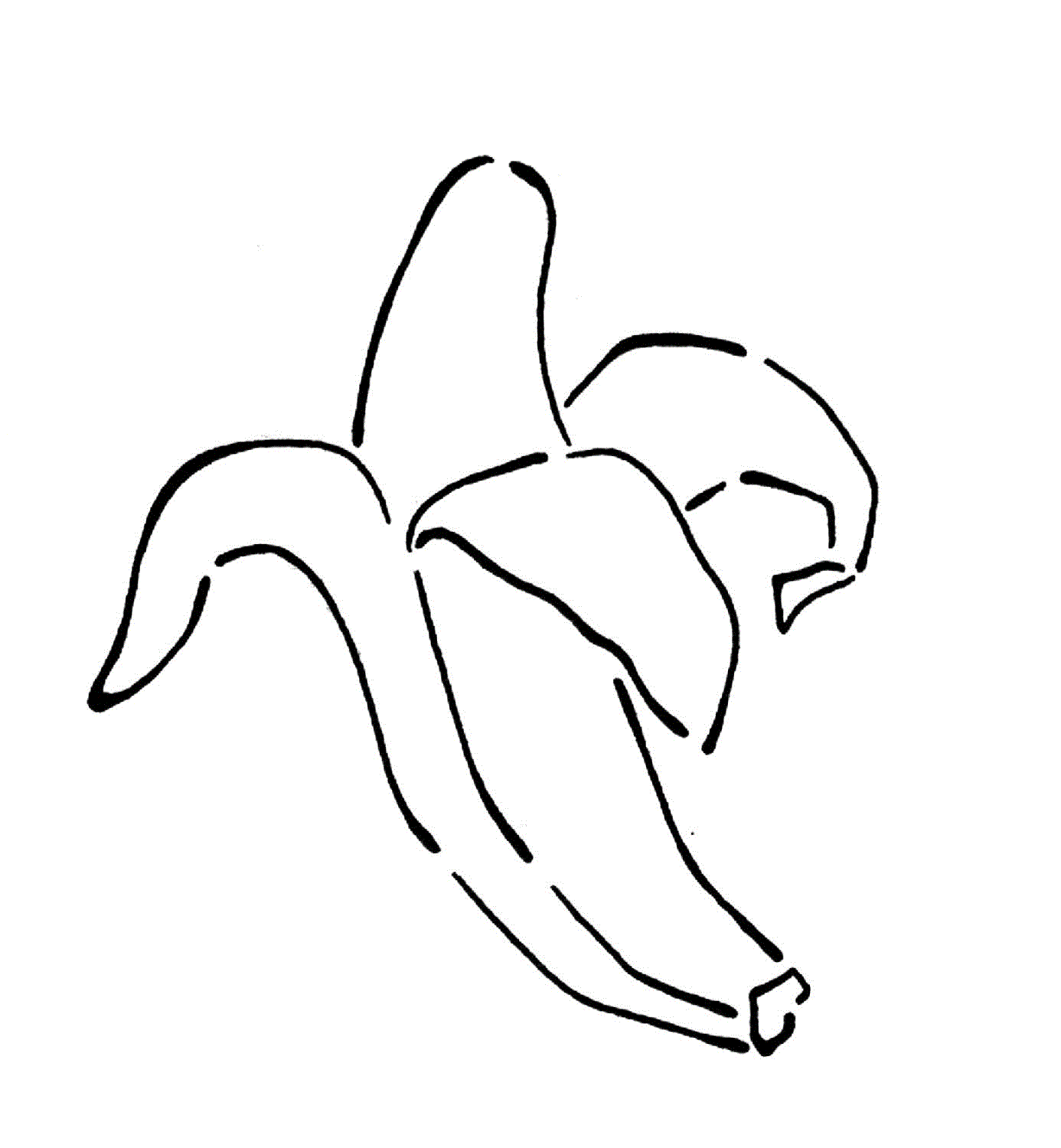 Banana Coloring Page Ready To Eat