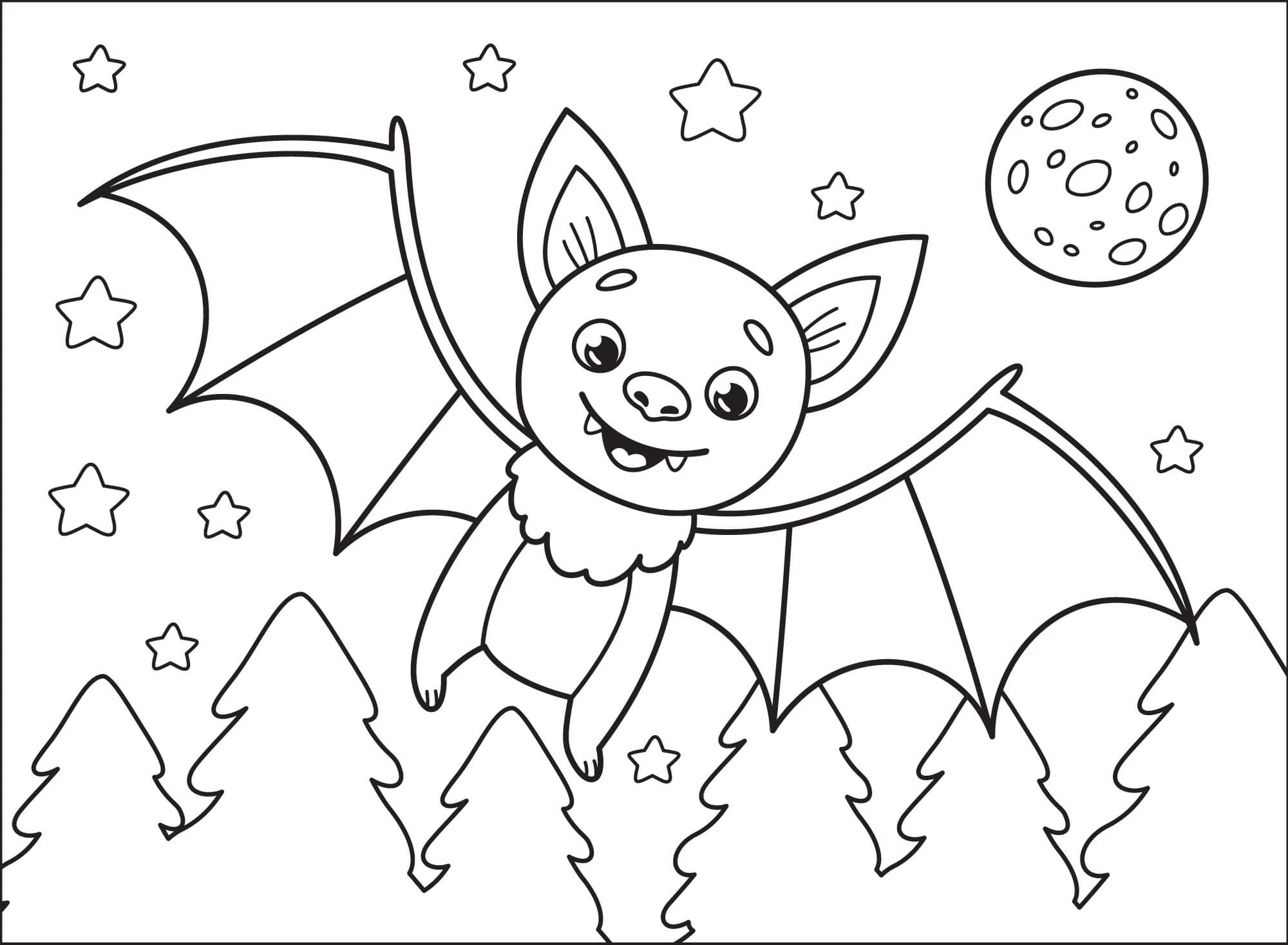 How To Draw Bat Coloring Page