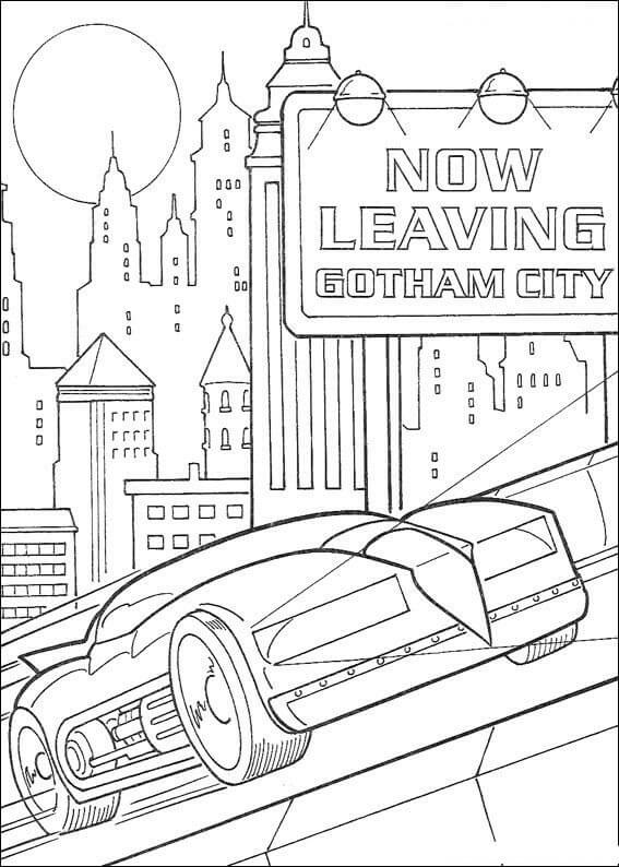 Batman Beyond Is Leaving Gotham City Coloring Page