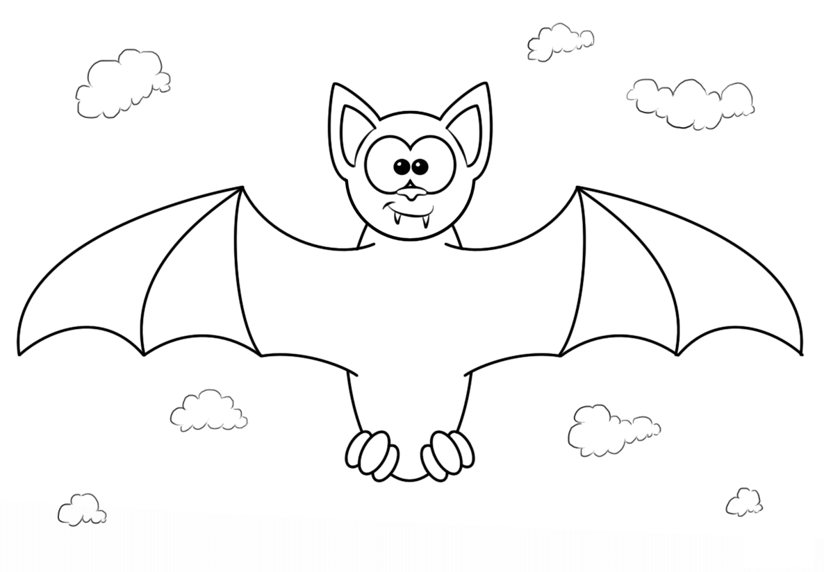Cartoon Vampire Bat Coloring Page