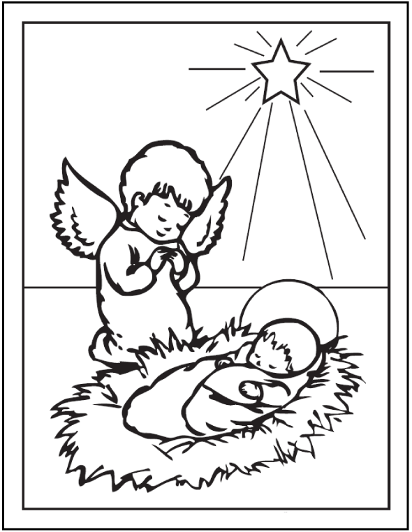 Baby Jesus Christmas Angel Coloring Pages Coloring Page