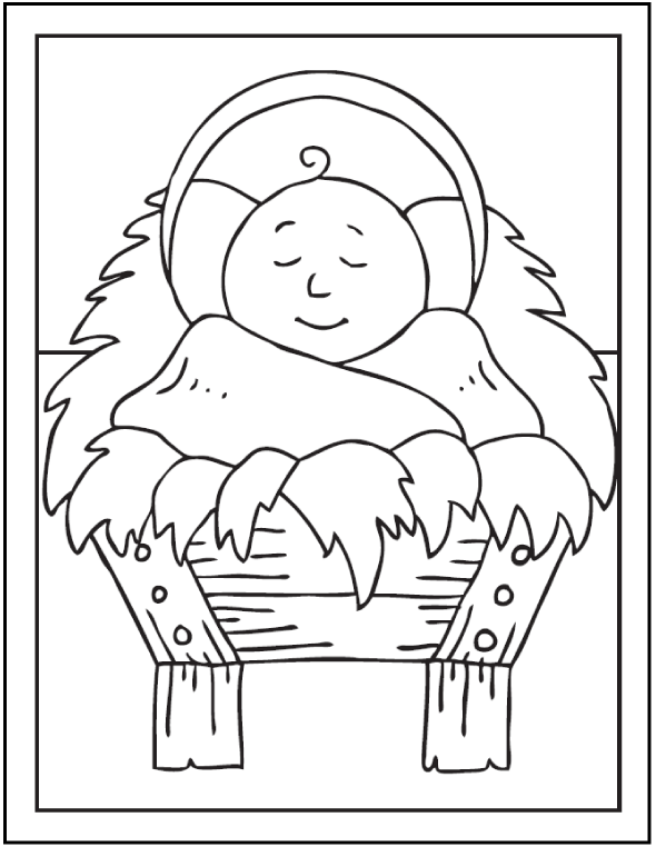 Nice Baby Jesus For Kids Coloring Page