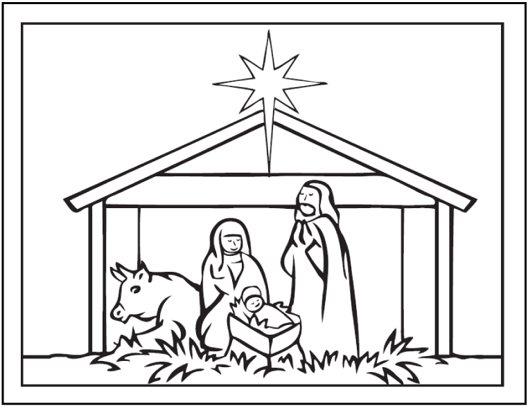 Baby Jesus Nativity Scene Image Coloring Page