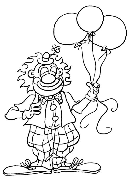Clown For Birthday Coloring Page