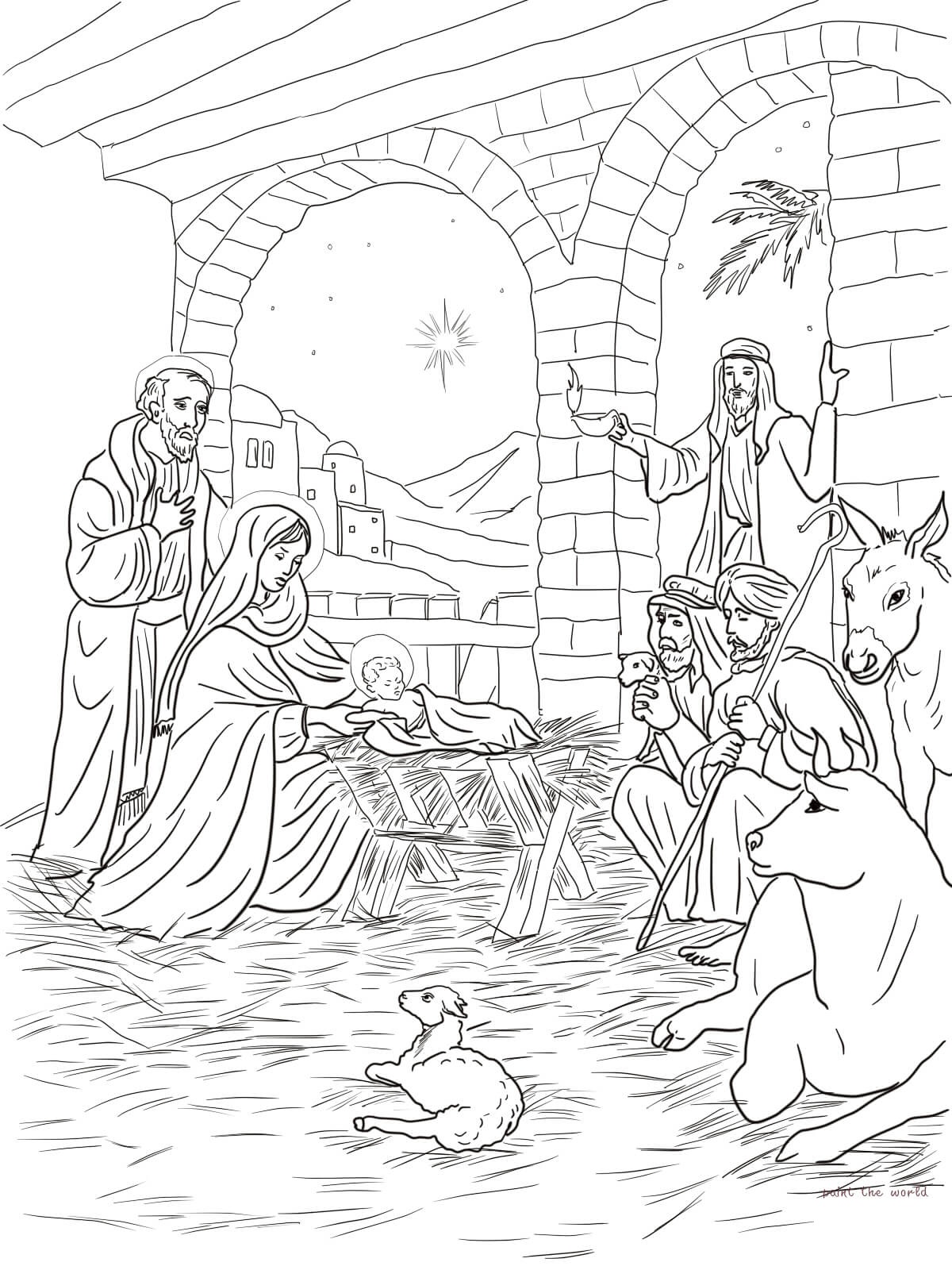 See Baby Jesus And Make Coloring