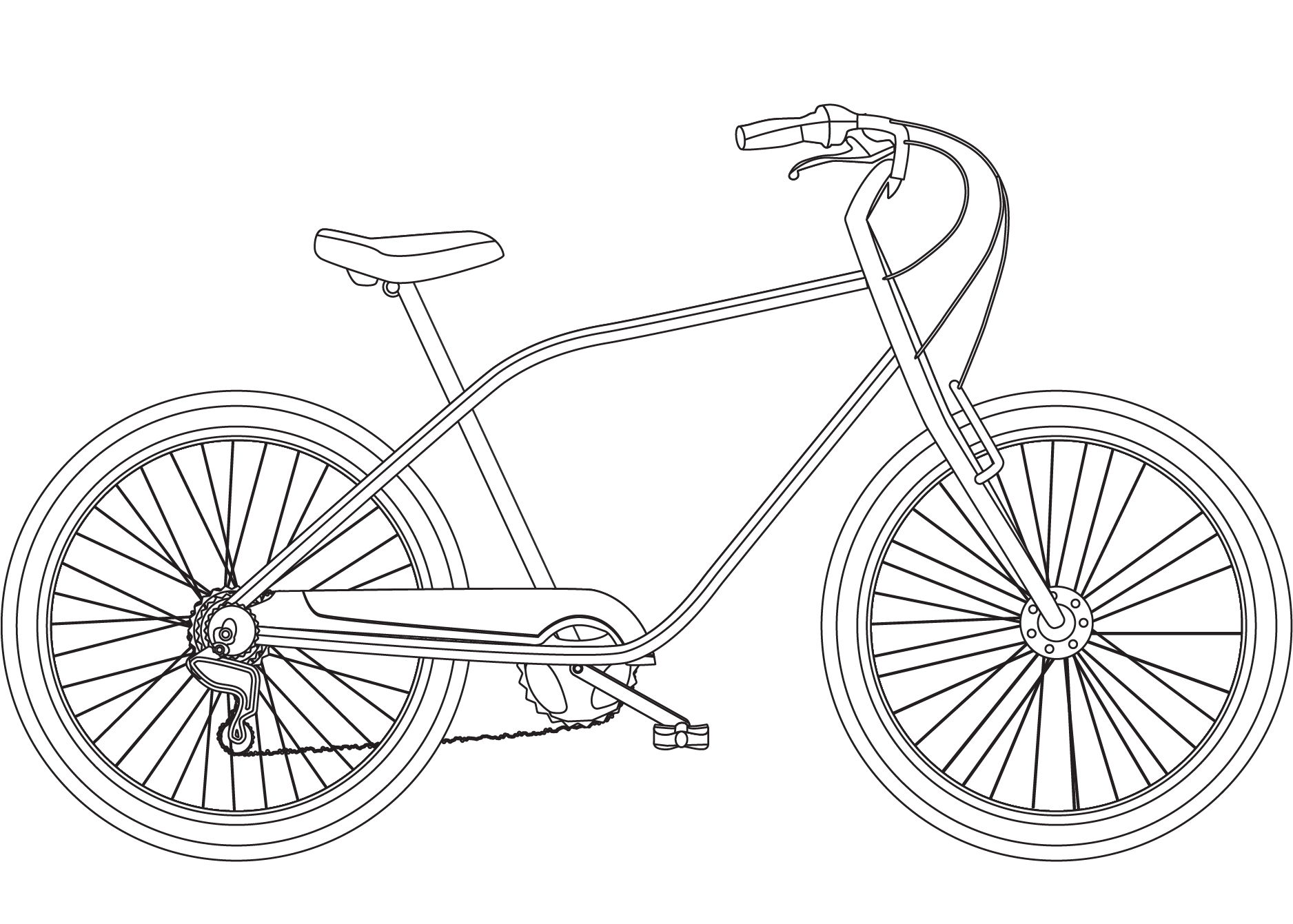 Cruiser Bike Online Coloring Page