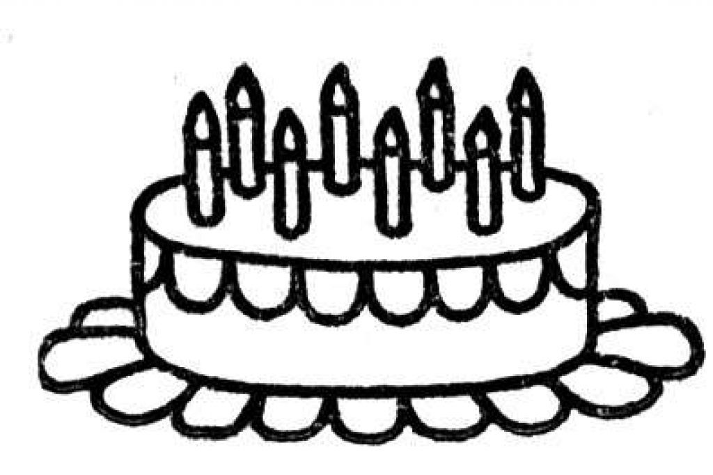 Free Printable Birthday Cake Only Coloring Page