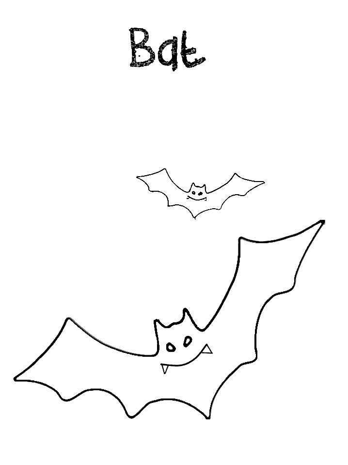 New Cartoon Bat Coloring Page