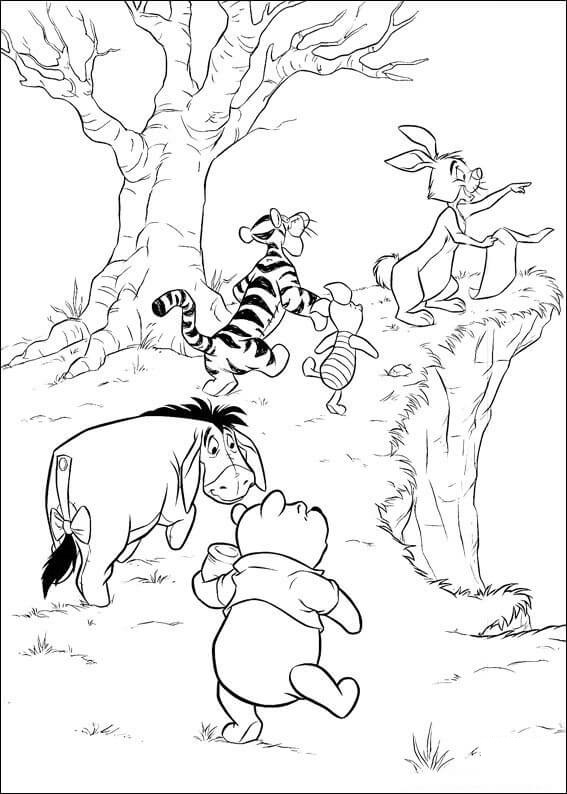 Baby Winnie The Pooh Find The Place Coloring Page