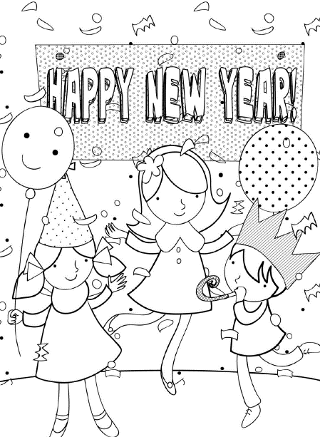 For Kids New Year Eventa2f3 Coloring Page