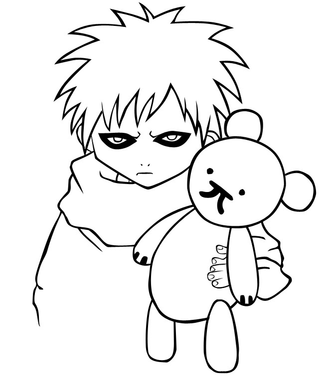 Gaara Of The Sand Coloring Page