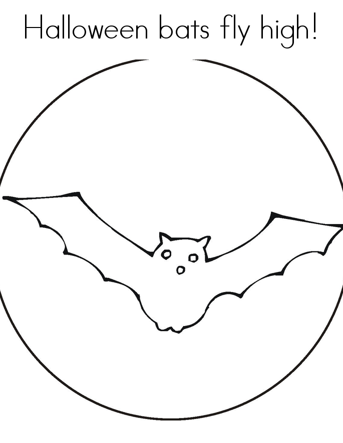 Halloween Bat For Kids Coloring Page