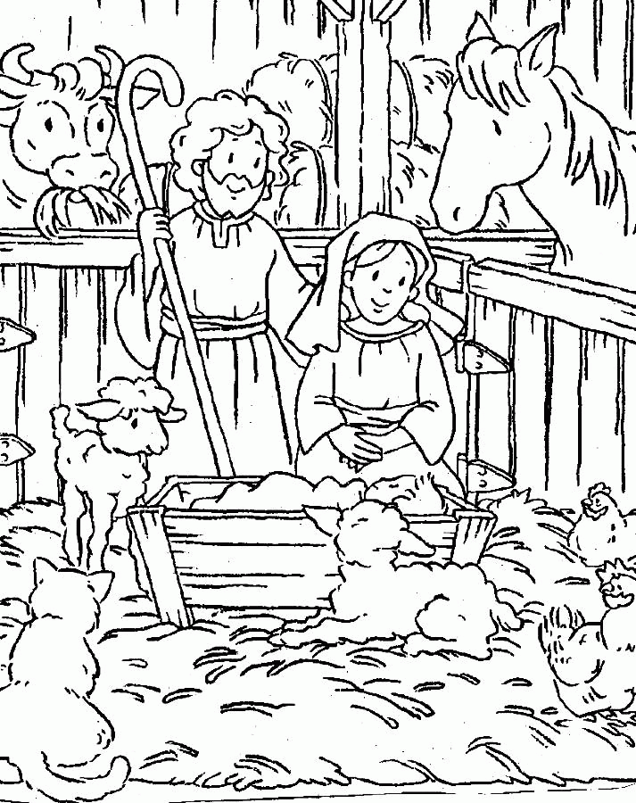 Baby Jesus Life Coloring Page